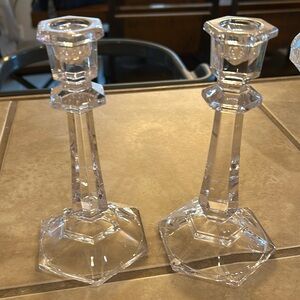 crystal candlesticks excellent condition 7”